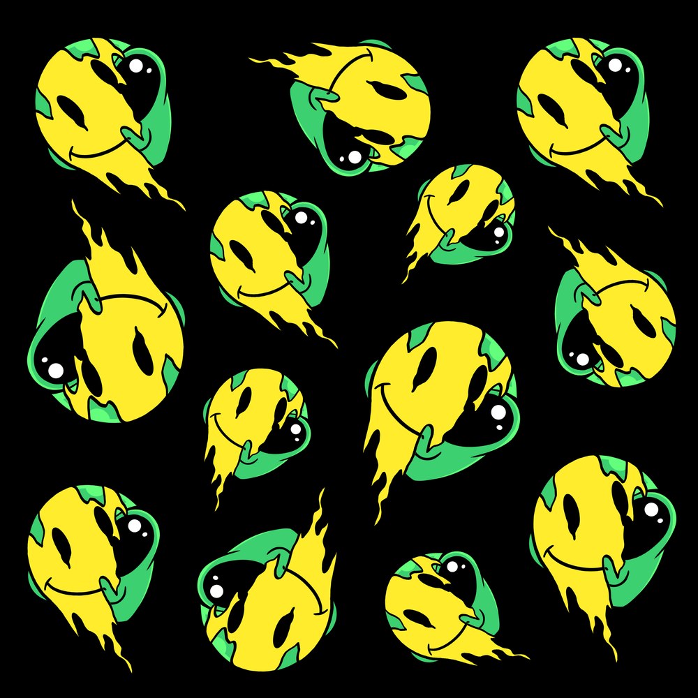 Alien Smiley print